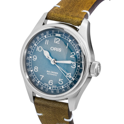 Oris Big Crown Volante nahkaranneke, sininen kellotaulu, automaattinen 01-754-7779-4065-set miesten kello