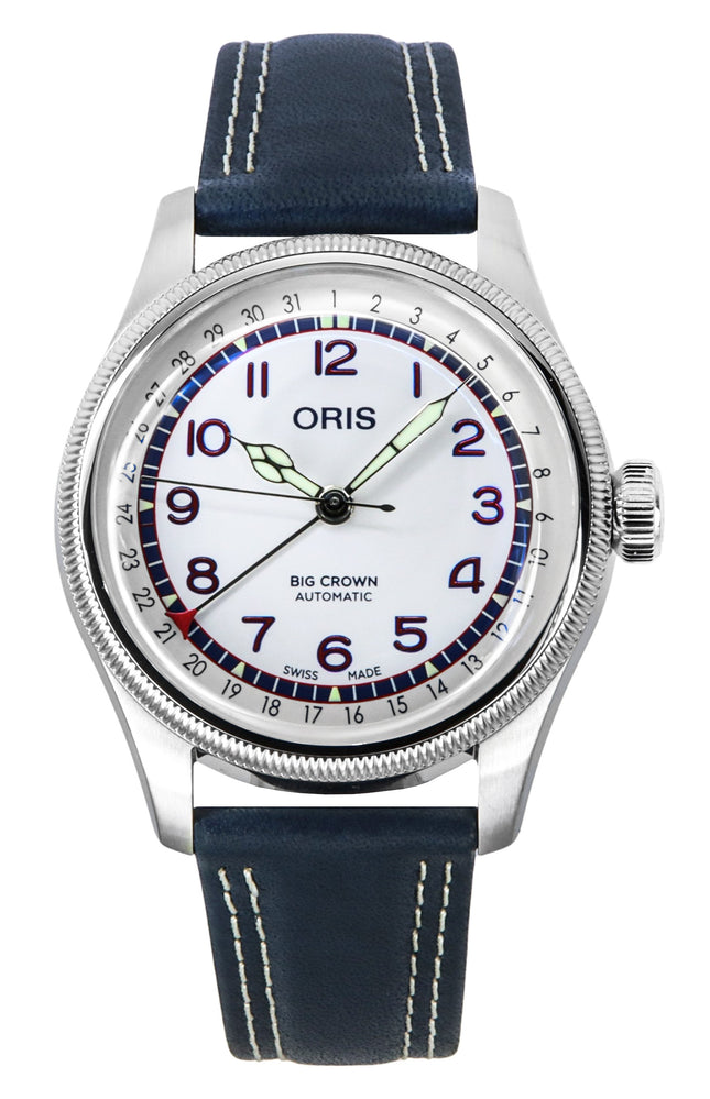 Oris Hank Aaron Limited Edition nahkahihna valkoinen kellotaulu Automaattinen 01-754-7785-4081-setti Unisex-kello ja lahjasetti