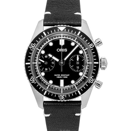 Oris Divers Sixty-Five Chronograph -nahkahihna, musta kellotaulu, automaattinen 01-771-7791-4054-07-6-20-01 100M miesten kello