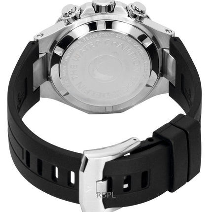 Edox Delfin The Original Chronograph -kumisella hihnalla, mustalla kellotaululla varustettu kvartsi-sukelluskello 10112-3NCA-NIN 200M miesten kello