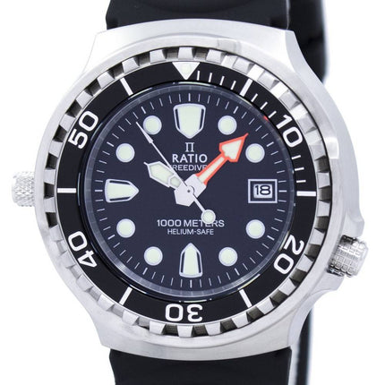 Kunnostettu Ratio FreeDiver Helium Safe 1000M Sapphire Quartz 1038EF102V miesten kello