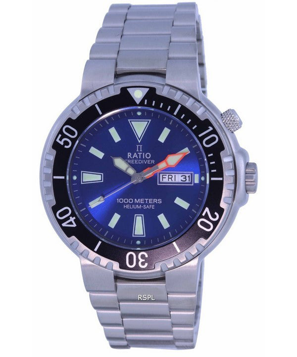 Suhde FreeDiver Blue Kellotaulu ruostumaton teräskvartsi 1050HA93-12V-BLU 1000M miesten kello