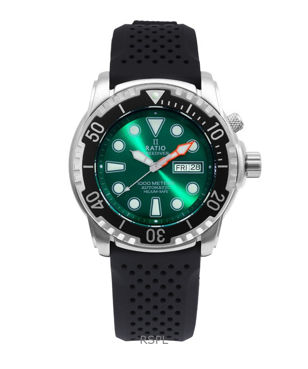 Suhdevapaa Diver Helium-Safe 1000M Sapphire Automaattinen 1068HA90-34VA-GRN miesten kello