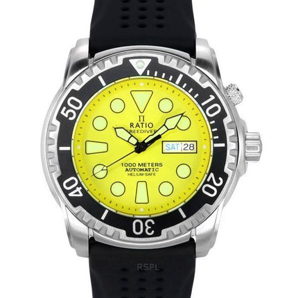 Suhde FreeDiver Version 03 Helium Safe 1000M automaattinen keltainen kellotaulu 1068HA90-34VA-YLW-V03 miesten kello