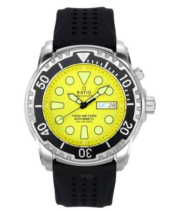 Suhde FreeDiver Version 03 Helium Safe 1000M automaattinen keltainen kellotaulu 1068HA90-34VA-YLW-V03 miesten kello