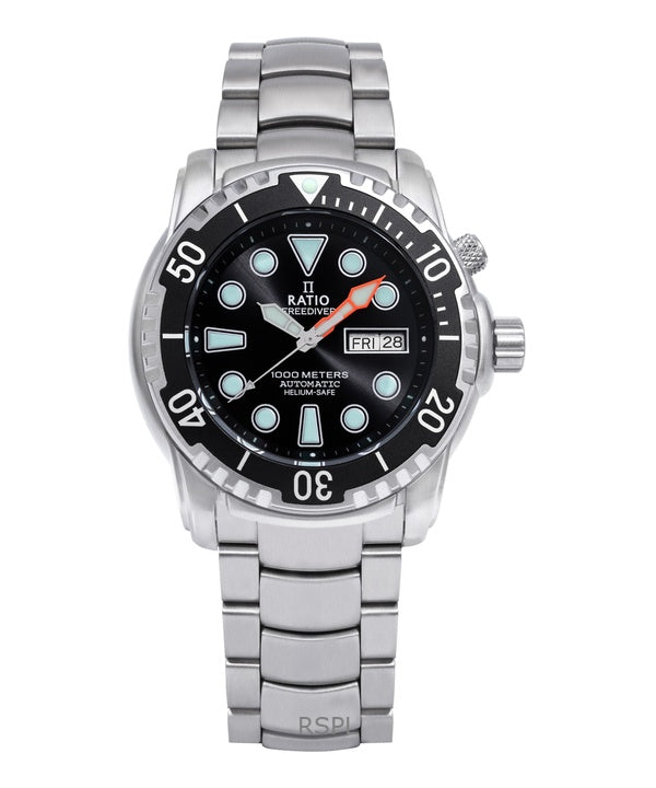 Suhdevapaa Diver Helium-Safe 1000M Sapphire Automaattinen 1068HA96-34VA-BLK miesten kello