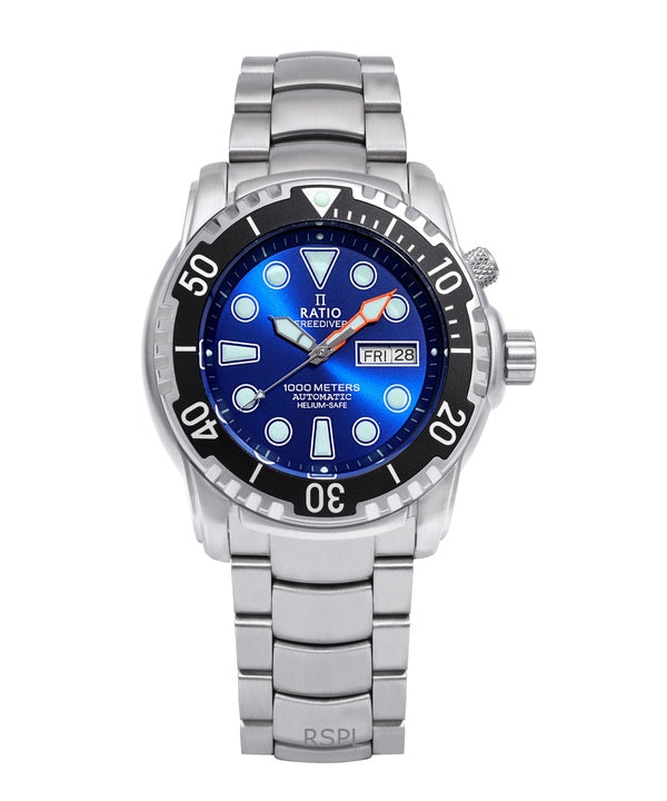 Suhdevapaa Diver Helium-Safe 1000M Sapphire Automaattinen 1068HA96-34VA-BLU miesten kello