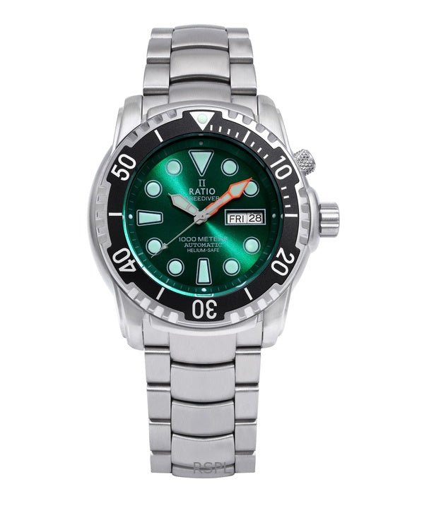Suhdevapaa Diver Helium-Safe 1000M Sapphire Automaattinen 1068HA96-34VA-GRN miesten kello