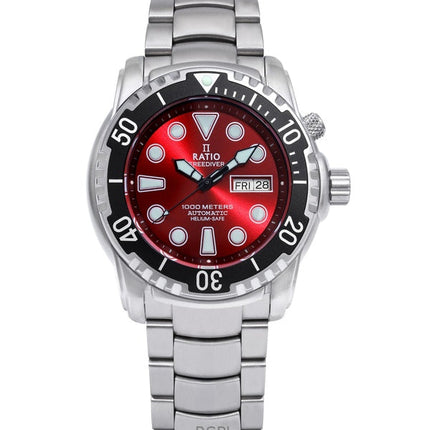 Kunnostettu Ratio FreeDiver Helium-Safe 1000M Sapphire Automatic 1068HA96-34VA-RED miesten kello