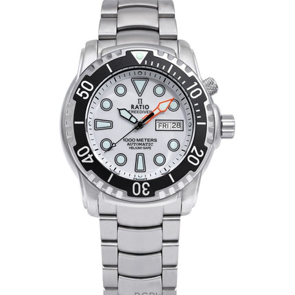 Suhdevapaa Diver Helium-Safe 1000M Sapphire Automatic 1068HA96-34VA-WHT miesten kello