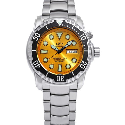 Suhdevapaa Diver Helium-Safe 1000M Sapphire Automaattinen 1068HA96-34VA-YLW miesten kello