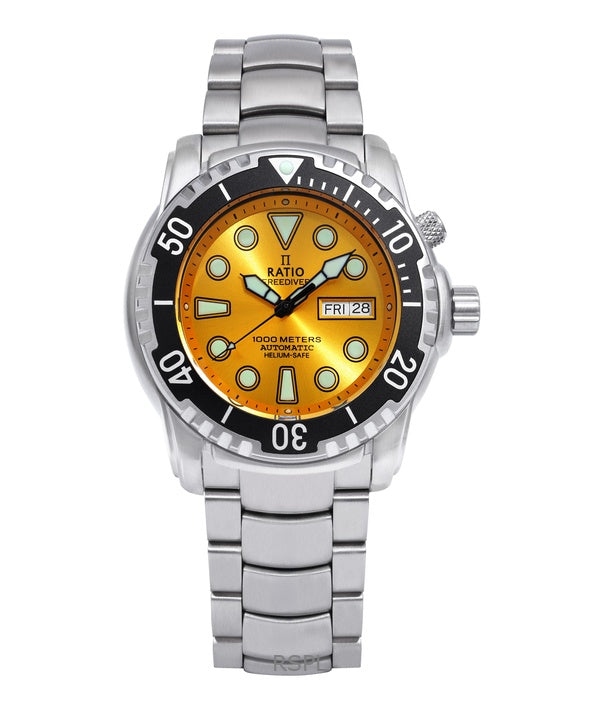 Suhdevapaa Diver Helium-Safe 1000M Sapphire Automaattinen 1068HA96-34VA-YLW miesten kello