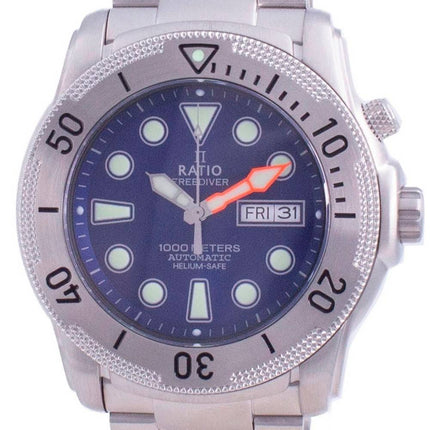 Suhde vapaa Diver Helium-Safe automaattinen 1068MD96-34VA-BLU 1000M miesten kello