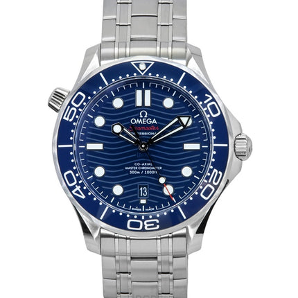 Omega Seamaster ruostumattomasta teräksestä valmistettu sininen kellotaulu, automaattinen sukeltaja 210.30.42.20.03.001 300M miesten kello