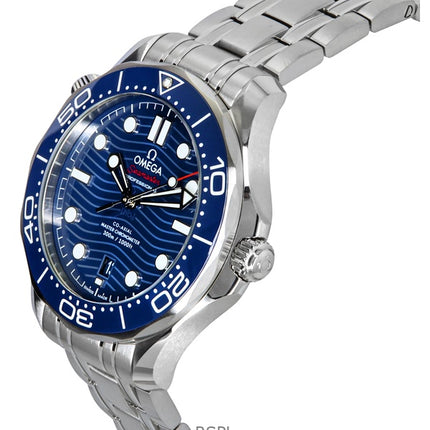 Omega Seamaster ruostumattomasta teräksestä valmistettu sininen kellotaulu, automaattinen sukeltaja 210.30.42.20.03.001 300M miesten kello