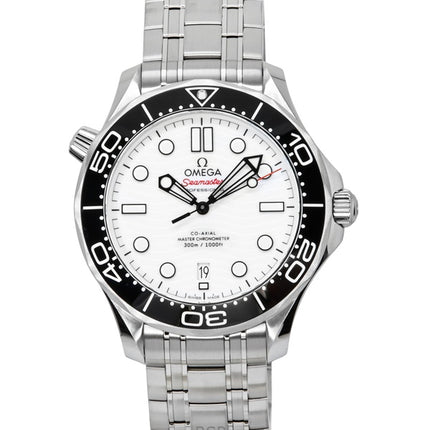 Omega Seamaster ruostumattomasta teräksestä valmistettu valkoinen kellotaulu automaattinen sukeltaja 210.30.42.20.04.001 300M miesten kello