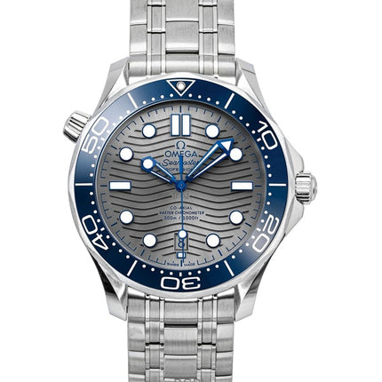 Omega Seamaster ruostumattomasta teräksestä valmistettu harmaa kellotaulu automaattinen sukeltajan 210.30.42.20.06.001 300M miesten kello