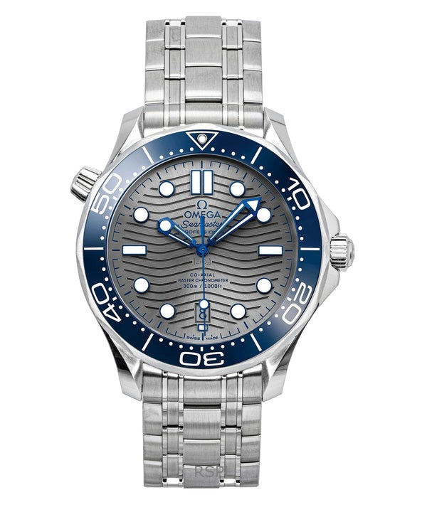Omega Seamaster ruostumattomasta teräksestä valmistettu harmaa kellotaulu automaattinen sukeltajan 210.30.42.20.06.001 300M miesten kello