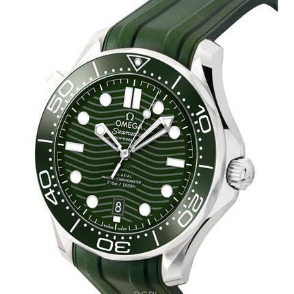 Omega Seamaster Rubber Strap Green Dial Automatic Diver&#39;s 210.32.42.20.10.001 300M miesten kello