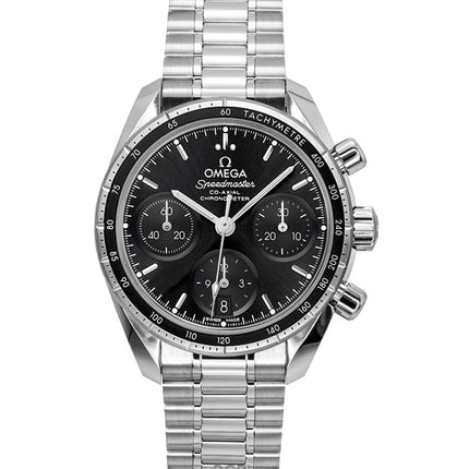 Omega Speedmaster Chronograph ruostumattomasta teräksestä valmistettu musta kellotaulu automaattinen 324.30.38.50.01.001 100M miesten kello