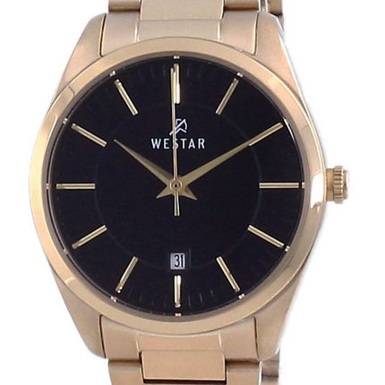 Westar Black Dial Gold Tone ruostumaton teräs kvartsi 40213 GPN 103 naisten kello