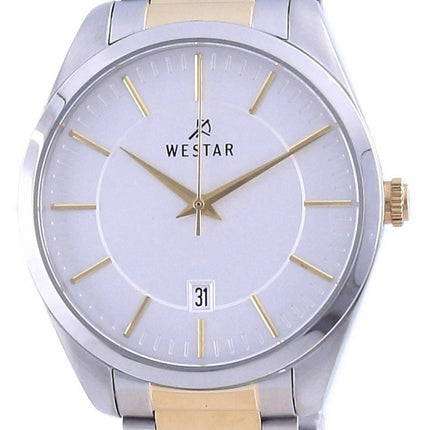 Westar Silver Dial kaksisävyinen ruostumaton teräs kvartsi 50213 CBN 107 miesten kello
