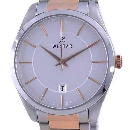 Westar Silver Dial kaksisävyinen ruostumaton teräs kvartsi 50213 SPN 607 miesten kello