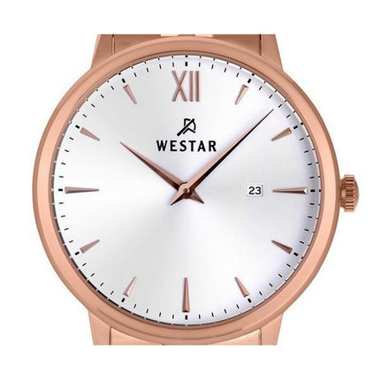 Westar profiili ruostumaton teräs valkoinen kellotaulu kvartsi 50215PPN601 miesten kello