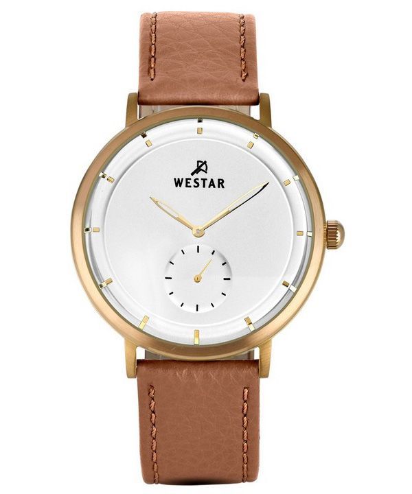 Westar profiili nahkahihna hopea kellotaulu kvartsi 50246BZZ187 miesten kello