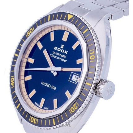 Edox Hydro-Sub Diver&#39,s ruostumattomasta teräksestä valmistettu musta kellotaulu 801283NBMNIB 300M miesten kello