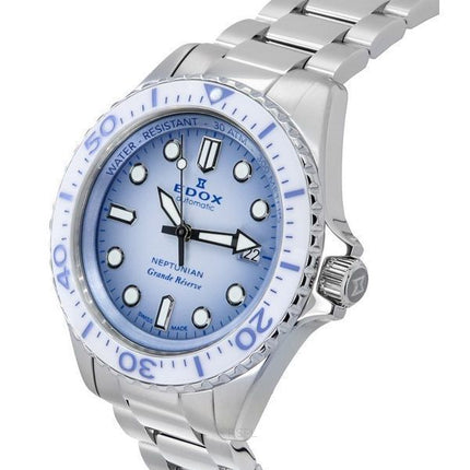 Edox Neptunian Grande Reserve Date Blue Dial automaattinen sukeltaja 80801 3BBUM BUCDN 300M miesten kello