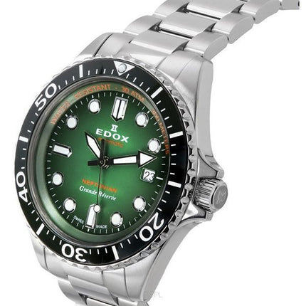 Edox Neptunian Grande Reserve Date Green Dial automaattinen sukeltaja 80801 3VM VDN 300M miesten kello