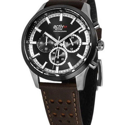 Westar Activ Chronograph nahkaranneke musta kellotaulu kvartsi 90265SBN123 miesten kello