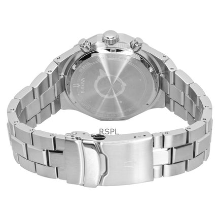 Bulova Octagon Prestige Chronograph ruostumattomasta teräksestä valmistettu vihreä soittaa kvartsi 96B409 100M miesten kello