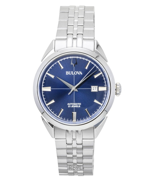 Bulova Sutton ruostumattomasta teräksestä valmistettu sininen kellotaulu automaattinen 96B425 miesten kello