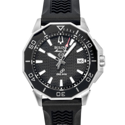 Bulova Marine Star Precisionist -silikoniranneke, musta kellotaulu, kvartsi, sukeltajan 96B432 200M -miesten kello