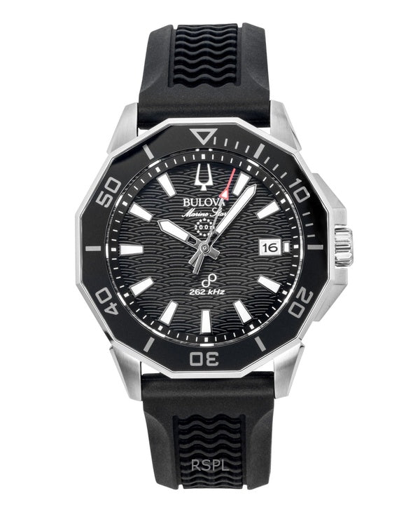 Bulova Marine Star Precisionist -silikoniranneke, musta kellotaulu, kvartsi, sukeltajan 96B432 200M -miesten kello