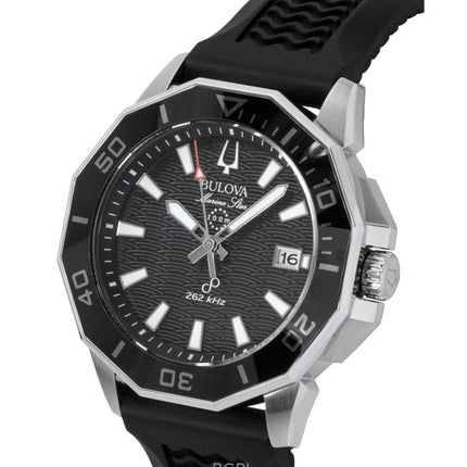Bulova Marine Star Precisionist -silikoniranneke, musta kellotaulu, kvartsi, sukeltajan 96B432 200M -miesten kello