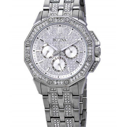 Bulova Octava Crystal Accents hopea monitoimikelloinen kvartsi 96C134 miesten kello