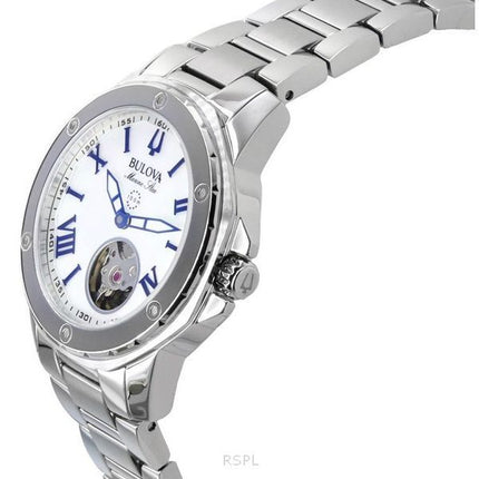 Bulova Marine Star ruostumattomasta teräksestä valmistettu helmikello, automaattinen 96L326 100M naisten kello