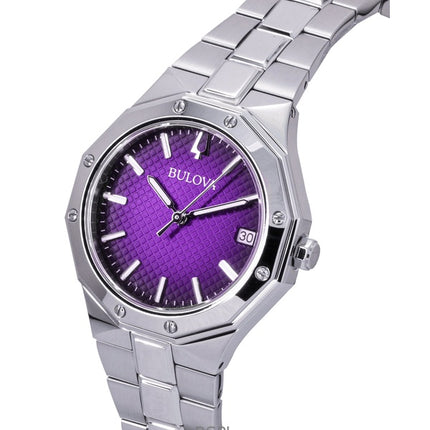Bulova Prestige ruostumattomasta teräksestä valmistettu violetti kellotaulu kvartsi 96M168 100M naisten kello