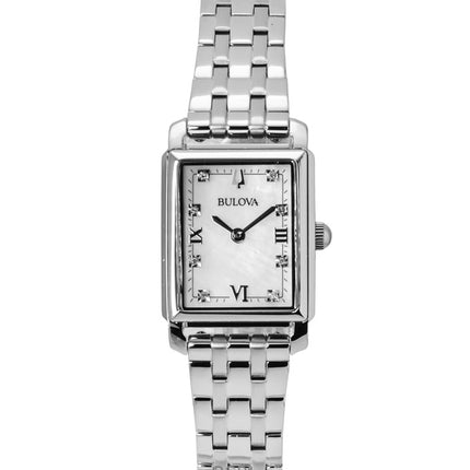 Bulova Sutton Classic Diamond ruostumattomasta teräksestä valmistettu helmiäiskuvioinen kvartsi 96P244 naisten kello