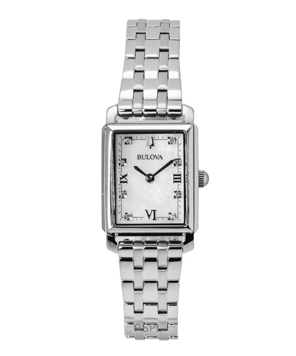 Bulova Sutton Classic Diamond ruostumattomasta teräksestä valmistettu helmiäiskuvioinen kvartsi 96P244 naisten kello