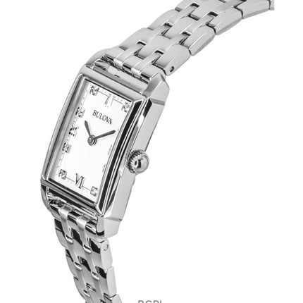 Bulova Sutton Classic Diamond ruostumattomasta teräksestä valmistettu helmiäiskuvioinen kvartsi 96P244 naisten kello
