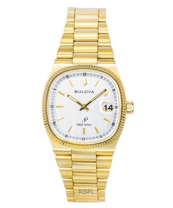 Bulova Super Seville -kullanvärinen ruostumattomasta teräksestä valmistettu valkoinen kellotaulu kvartsi 97B223 miesten kello