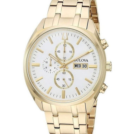 Bulova Surveyor Chronograph kultasävyinen ruostumaton teräs, hopea kellotaulu kvartsi 97C109 miesten kello