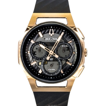 Bulova Curv Chronograph -kumiranneke, musta kellotaulu, kvartsi 98A185, miesten kello