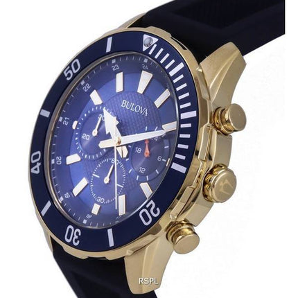Bulova Sport Chronograph Silicon Blue kellotaulu kvartsi 98A244 100M miesten kello
