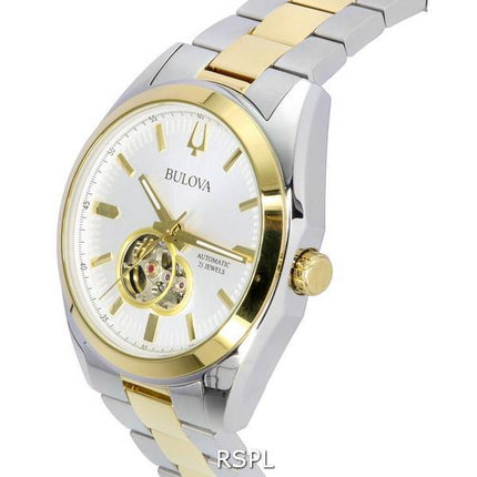 Bulova Surveyor hopea, avoin sydänkello, automaattinen 98A284 miesten kello