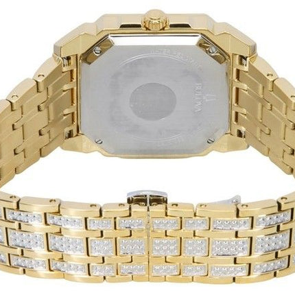 Bulova Octava Crystal Accents kultasävyinen ruostumaton teräs hopea kellotaulu kvartsi 98A295 miesten kello